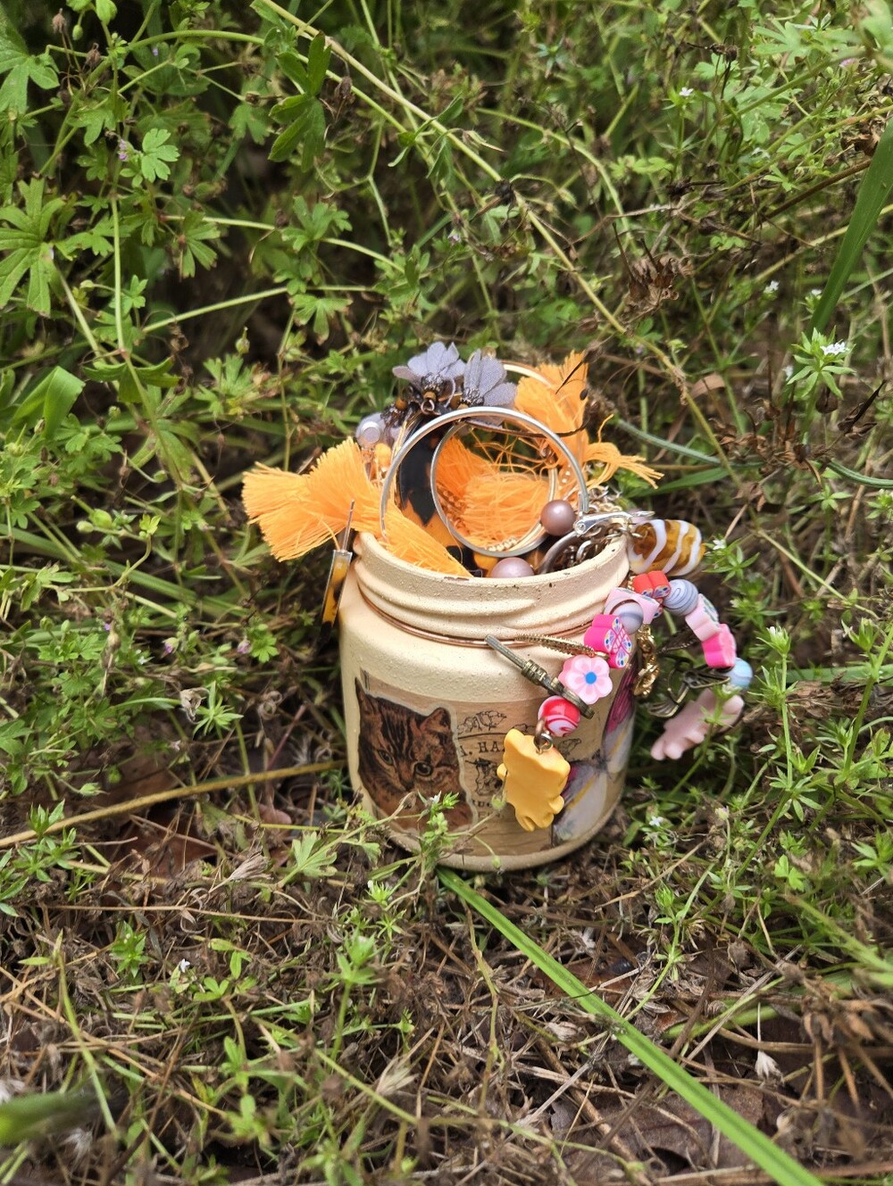 Calico Themed Jewerly Jar